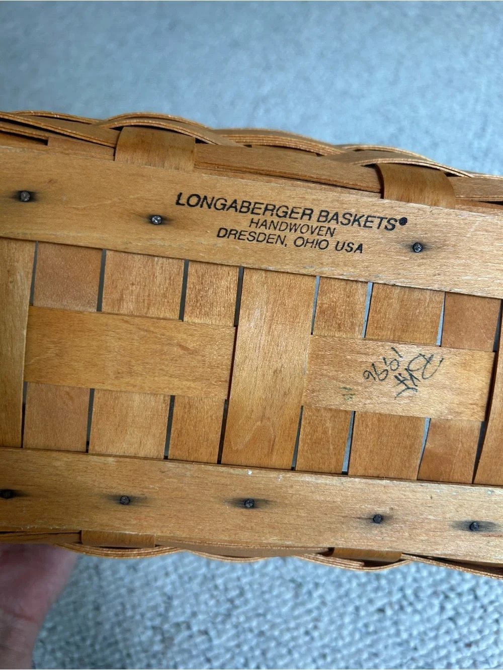 Longaberger Woven Handled Basket - Light Brown